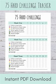 Image result for 75 Hard Challenge Free Print Out