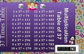 Image result for 37 Multiplication Table