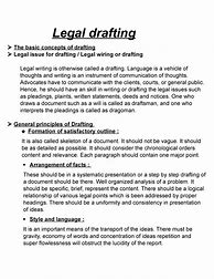 Image result for Drafting in Law Sample
