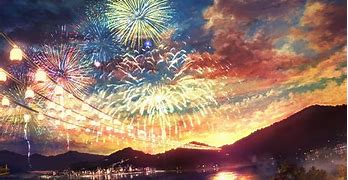 Image result for Anime Fireworks Scenery Background for Vroid