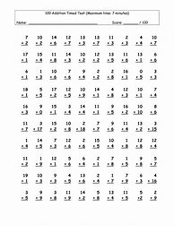 Image result for Basic Math Test Printable Free