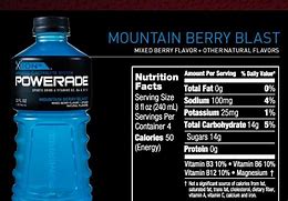 Image result for Blue Powerade Nutrition Facts