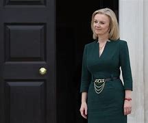 Image result for Liz Truss Light Blue Dress