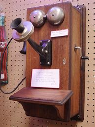 Image result for Western Electric Oak Wall Telephone