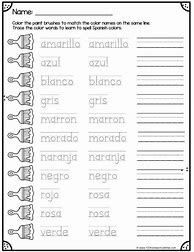 Image result for Kindergarten Spanish Practice Sheets