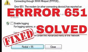 Image result for Error 651 Internet Connection