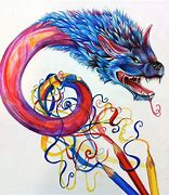 Image result for Colored Pencil Dragon Drawings