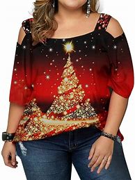 Image result for Women's Plus Size Christmas Tops