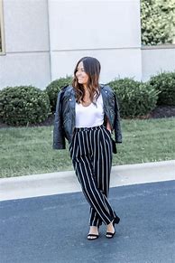 Image result for Black Pants with White Stripes