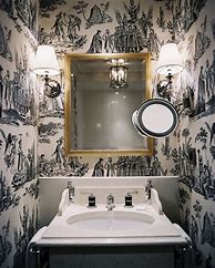 Image result for Black and White Bathroom Wallpaper
