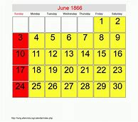 Image result for June 1866 Calendar