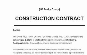 Image result for Basic Construction Contract Template