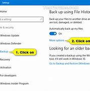 Image result for File History Settings Windows 1.0