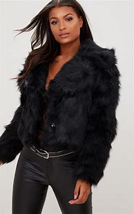 Image result for Black Fur Coats for Women
