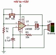 Image result for LM386 Audio Amplifier Circuit