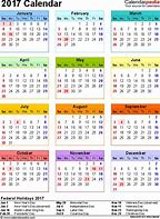 Image result for 2017 Annual Calendar with Holidays