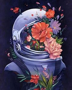 Astronaut Flower - Paint By Numbers Kit
