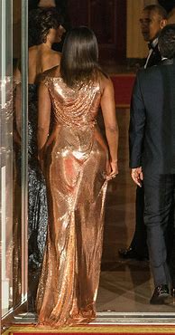 Image result for Michelle Obama Gold Gown