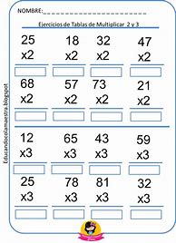 Image result for Multiplicaciones Del 3 4 5