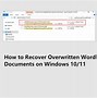 Image result for Recover Previous Version of Word Document