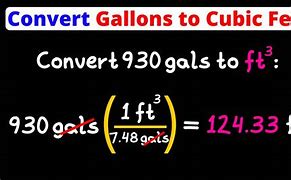 Image result for Gal to Cubic Feet