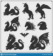 Image result for Dragon and Unicorn Silhouette