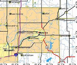 Image result for Delaware County Indiana Township Map