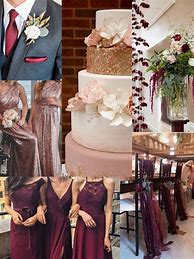 Image result for Rose Gold and Burgundy Wedding Theme