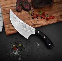 Image result for Damascus Butcher Knife Set