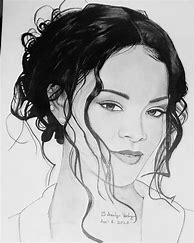 Image result for Rihanna Pencil Drawing
