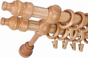 Image result for Double Wood Curtain Rods