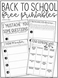 Image result for First Week of School Printables