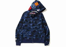 Image result for BAPE Blue Camo Shark Hoodie