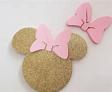 Image result for Minnie Mouse Pink and Gold Head Shape