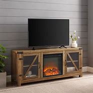 Image result for Wood TV Stand with Fireplace