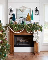 Image result for Christmas Garland Ideas for Mantel