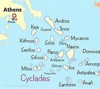 Image result for Map of the Cyclades Islands Greece