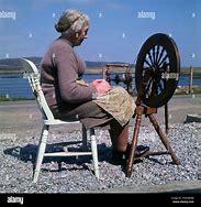 Image result for Vintage Plaque Lady Working On Spinning Wheel 1960s