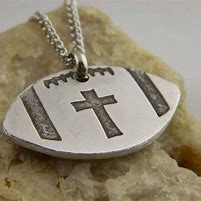 Image result for Football and Christian Cross Necklace with Number