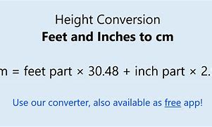 Image result for How to Convert Feet Inches to Cm