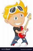 Image result for Curly Hair Boy Playing Guitar Cartoon