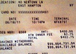 Image result for Million Dollar ATM Receipt