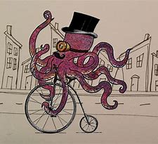 Image result for Steampunk Astronaut Octopus Stencil