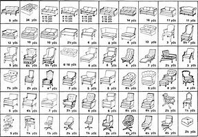 Image result for Upholstery Yardage Chart for Cushions