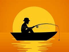 Image result for Man Fishing Silhouette with a Bass Sunset