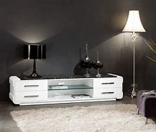 Image result for White Gloss Paint Wooden TV Stand