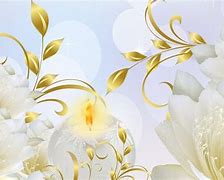 Image result for White and Gold Flower Background
