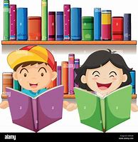 Image result for Reading in Library Drawing