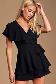 Image result for Lace Romper Dress Black