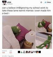Image result for Crying Kermit Dog Meme